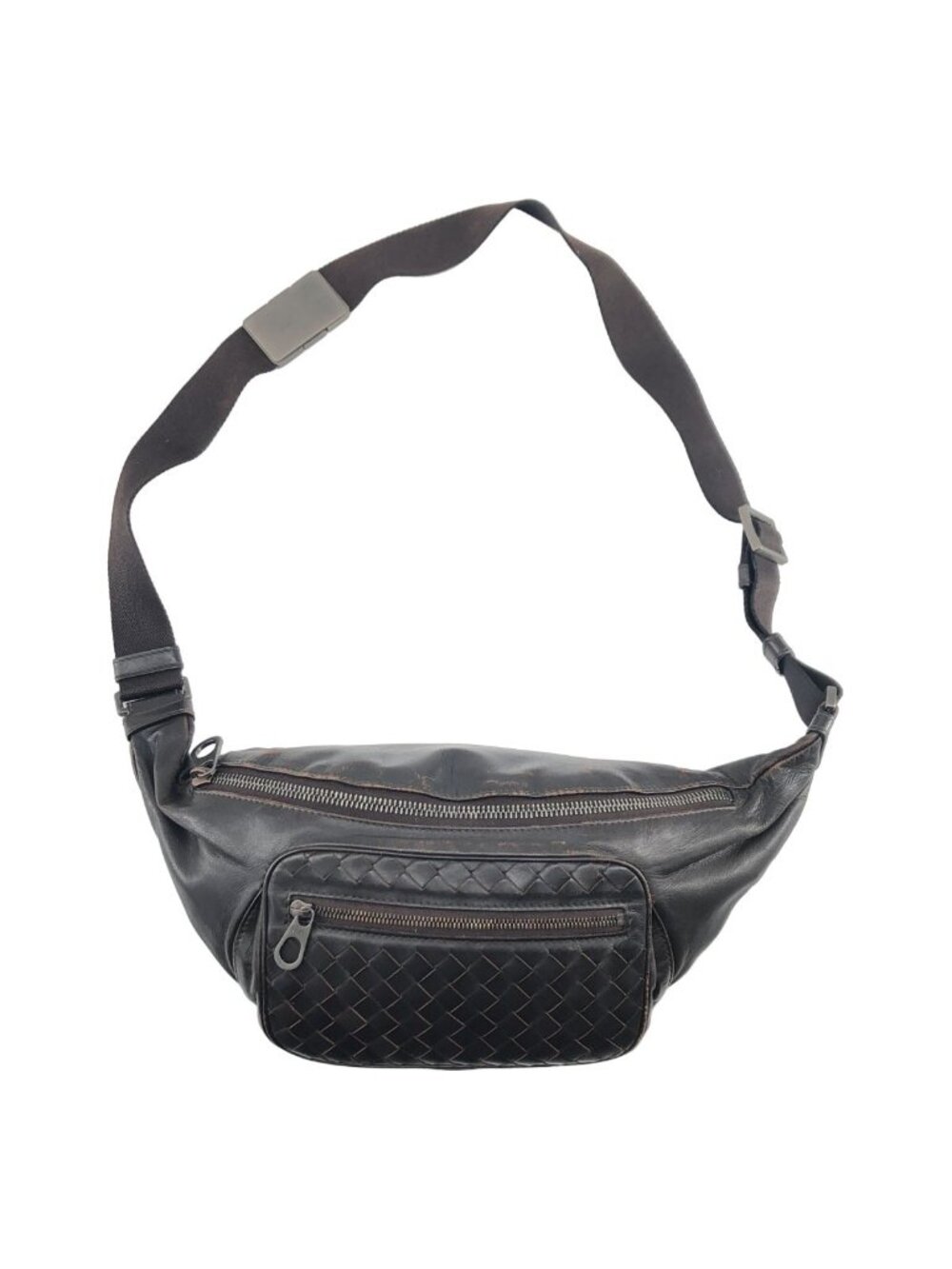Bottega Veneta Intrecciato Shoulder Bag Brown